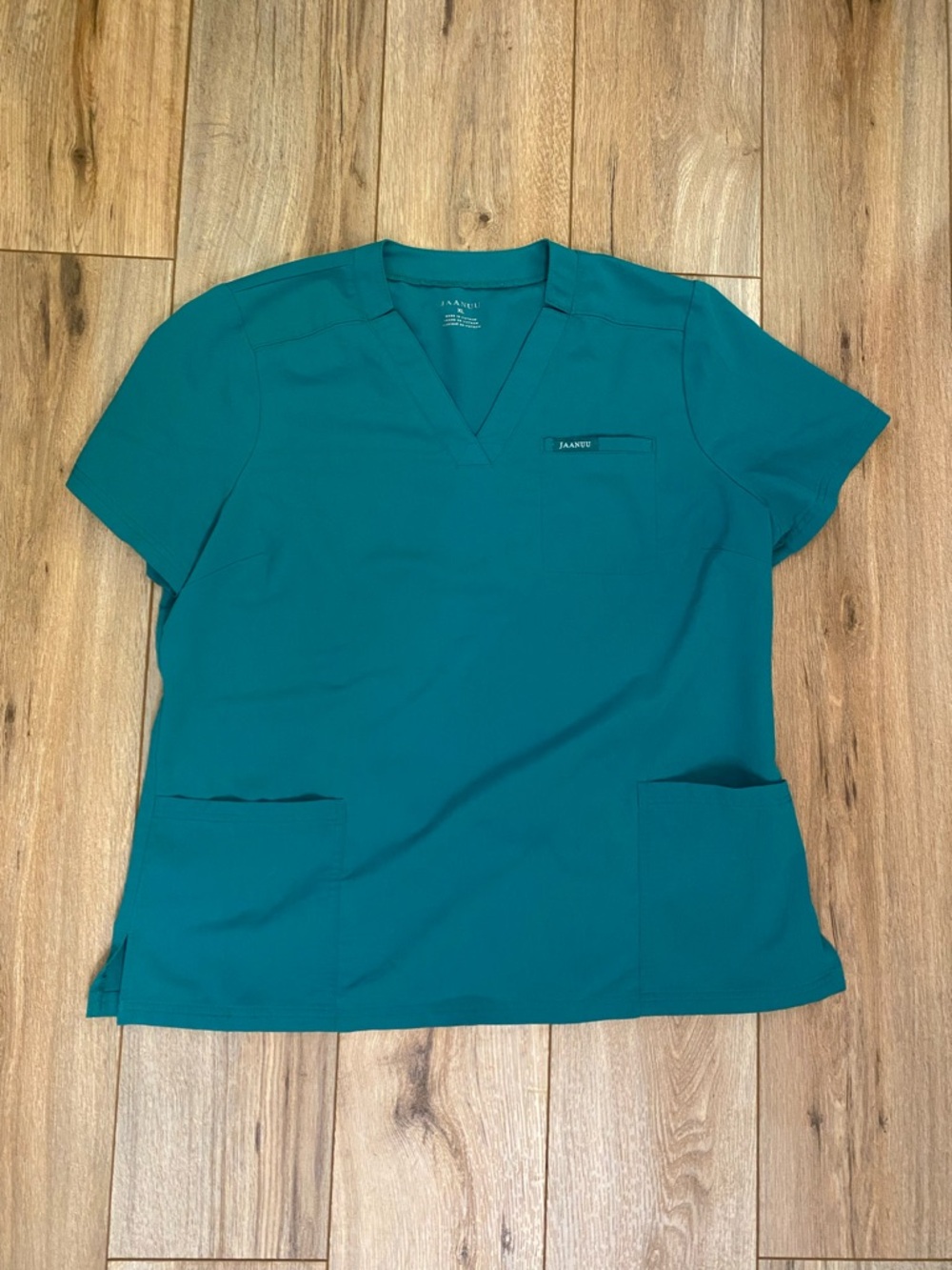 Jaanuu Teal V-Neck Short Sleeve Scrub Top